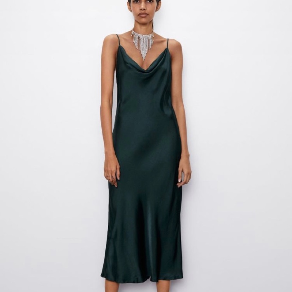 Zara Emerald Green Slip Dress